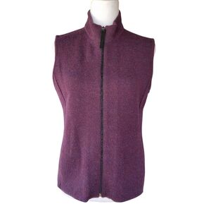 Red Maple Sportswear Burgundy Alpaca Blend Knit Zip Front Vest Size Small